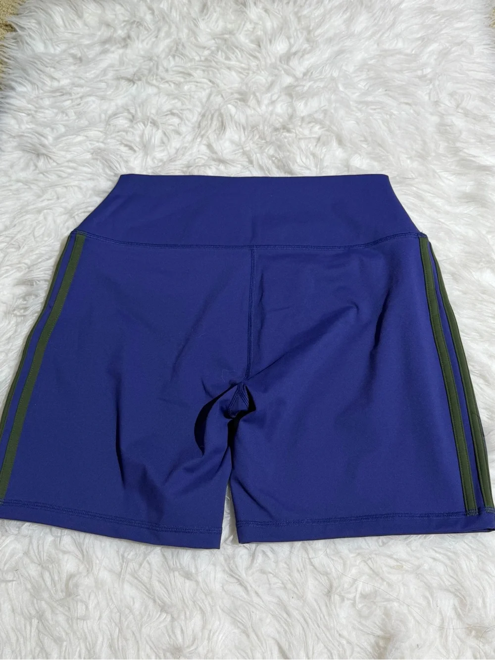 NEW Set Active XL / XXL Matching Set Shorts Sporta Bra Blue Workout Stripes